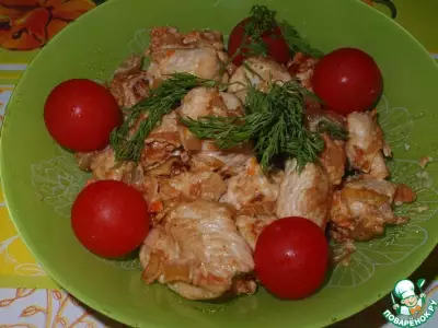 Индюшачья грудка с овощами и сливками