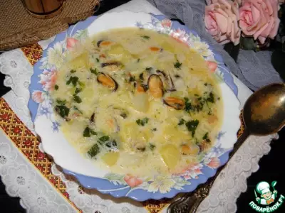 Суп с мидиями бархатный