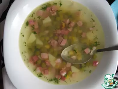 Суп гороховый с кукурузой