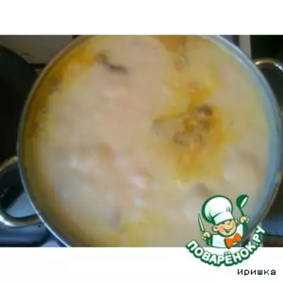 Сырный суп с копчeным окорочком