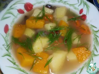 Овощной суп с фасолью "Яркий"