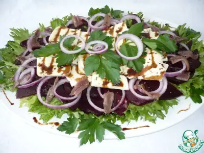 Салат из свеклы с анчоусами