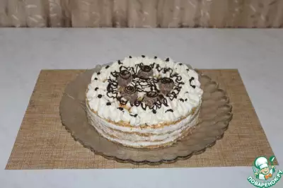 Торт без выпечки с творожным кремом