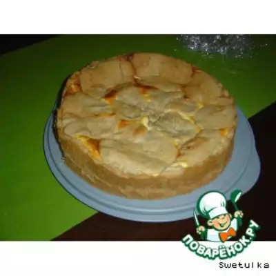 Творожный пирог с грушей
