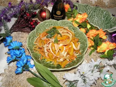 Салат из кальмаров с овощами "Любимый"