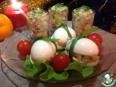 Яйца, фаршированные картофельным салатом