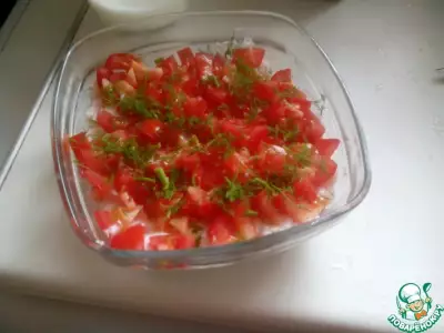Творожный салат с креветками