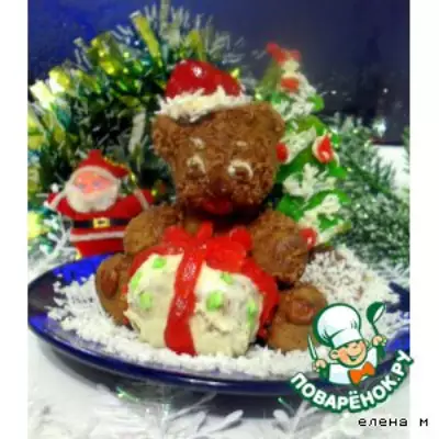 Новогодний десерт "Медвежонок"