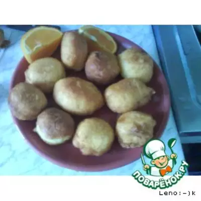 Апельсиновые пончики в медовом сиропе
