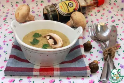 Суп-пюре с белыми грибами и соевым соусом