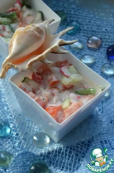 Салат с крабовыми палочками "Рыбацкий"