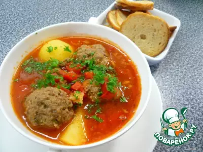 Турецкий суп "Измир Кефте"