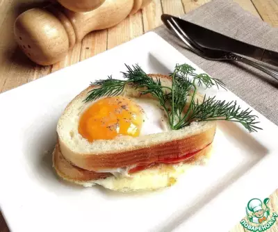 Бутерброд с яичницей в СВЧ