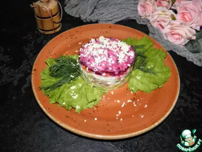 Салат с печенью трески "Праздничный"