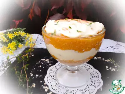 Персиковый десерт с творожным сыром