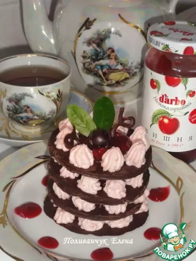 “Шоколадно-творожный десерт с вишневым низкокалорийным конфитюром d’arbo” для тех, кто следит за фигурой