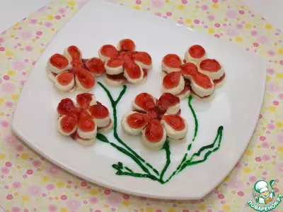 Творожно-джемовый десерт "Аленький цветочек"