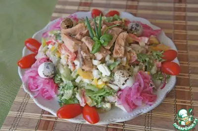 Салат из горбуши с болгарскими перцами