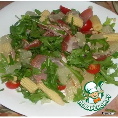Салат с сырокопченой свининой