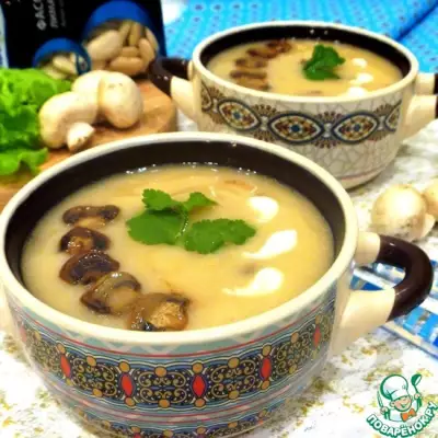 Суп-пюре фасолевый с грибами