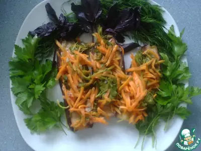 Баклажаны "Лето" с морковью и зеленью в маринаде