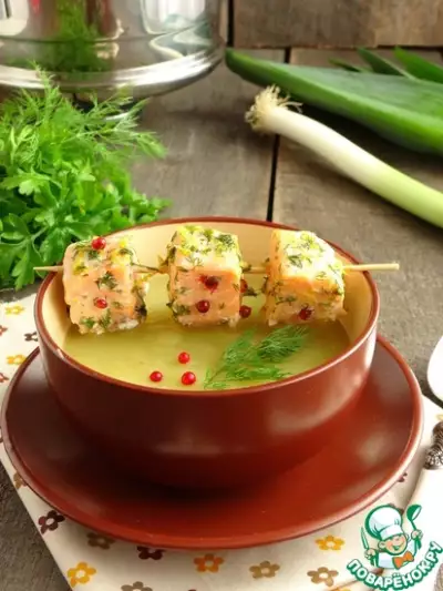 Картофельный суп-пюре с лососем