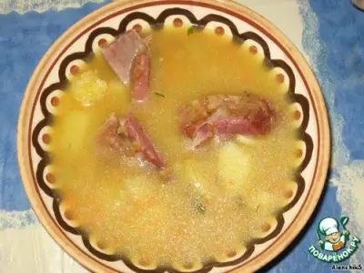 Суп гороховый с копчеными ребрышками