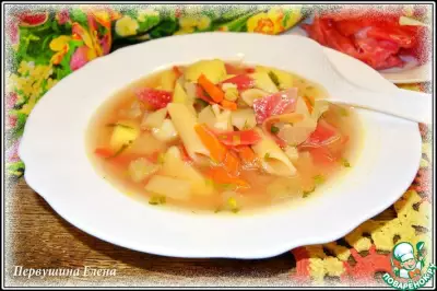 Суп овощной с макаронами "Кислинка"