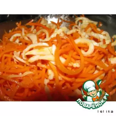 Салат из кальмаров и корейской моркови