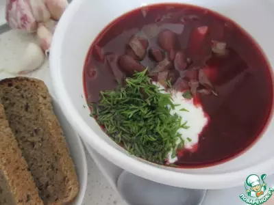 Зимний суп с фасолью и свеклой