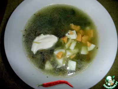 Суп из шпината с рисом