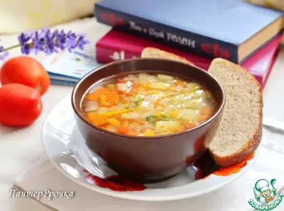 Провансальский суп из чечевицы и кабачка
