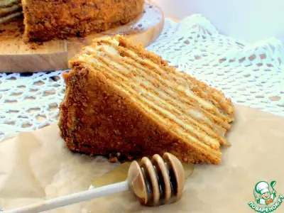 Карамельный торт "Медовик" с апельсиновым кремом