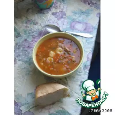 Суп с фасолью и клецками