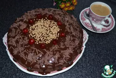 Шоколадный пирог с грушами и амаретто