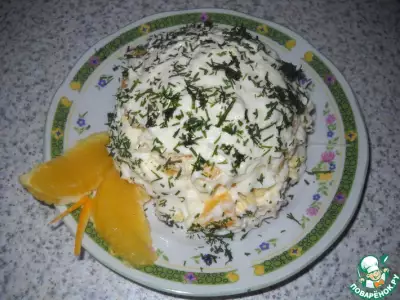 Салат с рыбными консервами и апельсинами