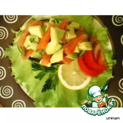 Салат из авокадо и форели фото