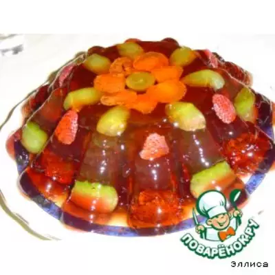 Слоеный желейный торт с ягодами
