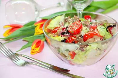 Овощной салат с индейкой "Мозаика"