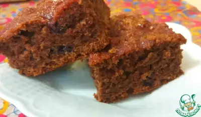 Творожно-шоколадный пирог с чёрной смородиной