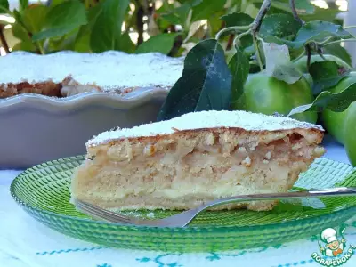 Болгарский пирог с творогом и яблоками фото