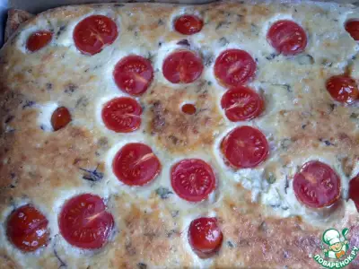 Сырный пирог с помидорами