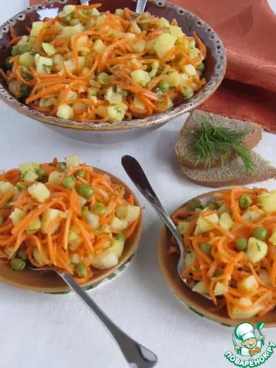 Картофельный салат с корейской морковью