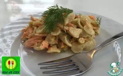 Овощной салат с макаронами