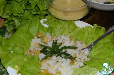 Салат с рисом и запеченным картофелем