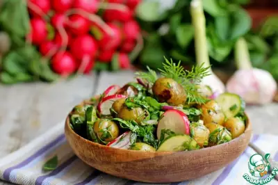 Постный теплый овощной салат