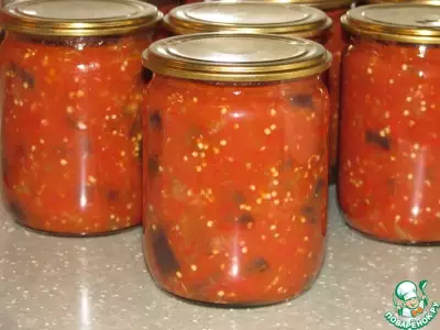 Баклажаны в томатно-перечной заливке