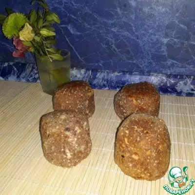 Творожно-льняные кубики с грецкими орехами