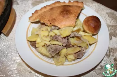 Татарский пирог с мясом и картофелем "Балеш"