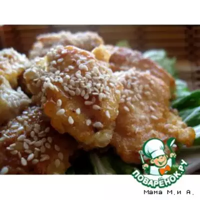 Цыпленок в медово-имбирном соусе по-китайски